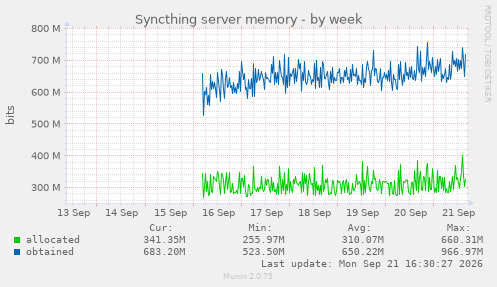 Syncthing server memory