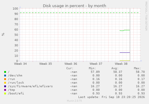 Disk usage in percent