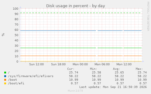 Disk usage in percent