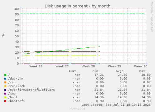 Disk usage in percent